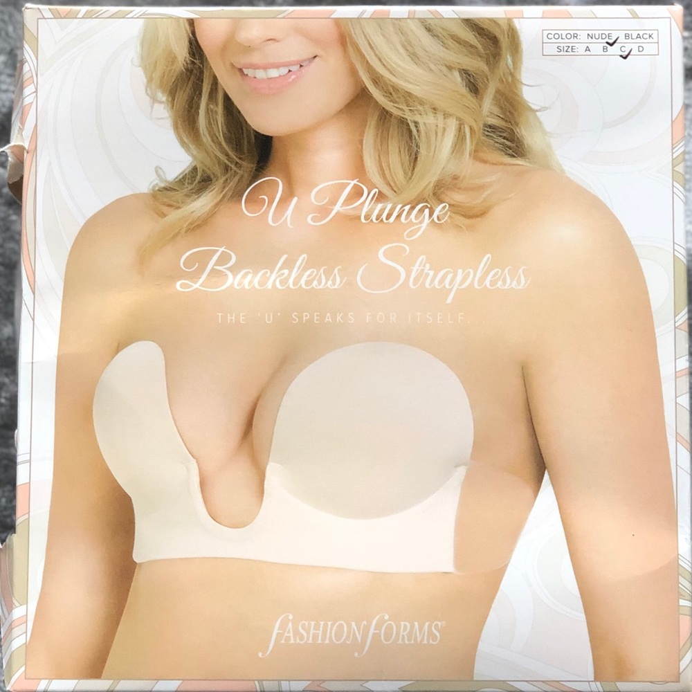 U PLUNGE NUDE BACKLESS STRAPLESS BRA - Size C